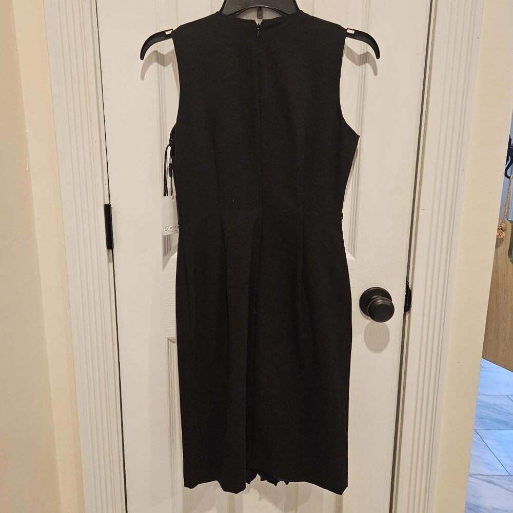 NWT Calvin Klein Black Ruffle Sleeveless Dress Size 2 - Picture 5 of 7